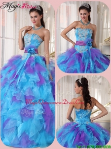 2016 Perfect Ball Gown Floor Length Appliques Quinceanera Dresses