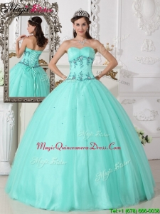 2016 Romantic Green Ball Gown Sweetheart Quinceanera Dresses