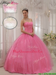 Classic Sweetheart Beading Quinceanera Gowns in Pink