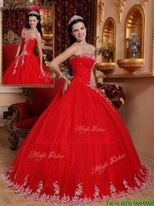 Discount Ball Gown Strapless Quinceanera Dresses with Appliques