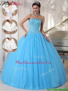 Discount Beading Ball Gown Floor Length Quinceanera Dresses