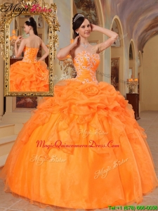 Discount Orange Red Ball Gown Sweetheart Quinceanera Dresses