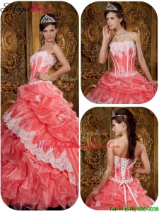 Exclusive Waltermelon Discount Quinceanera Gowns with Appliques and Ruffles