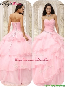 Simple 2016 Sweetheart Discount Quinceanera Dresses in Baby Pink