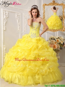Fashionable Ball Gown Strapless Floor Length Quinceanera Dresses
