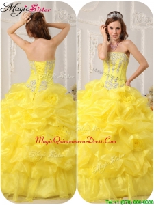 Hot Sale Strapless Beading and Ruffles Quinceanera Gowns