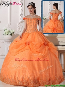 Best Off The Shoulder Luxury Quinceanera Dresses with Appliques and Hand Made Flowers