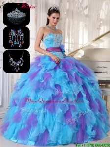 Gorgeous Multi Color Luxury Quinceanera Gowns with Beading and Appliques