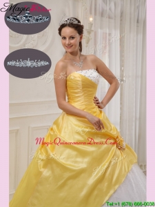 Modern Ball Gown Strapless Quinceanera Dresses with Beading