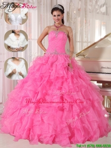 Cheap Ball Gown Strapless Magic Miss Quinceanera Dresses in Hot Pink