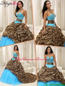 Luxury Beading Sweetheart Quinceanera Dresses with Brush Train