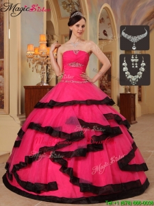 Magic Miss Appliques Quinceanera Dresses in Red and Black