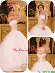 Magic Miss Arrivals Appliques Quinceanera Gowns in White for 2016