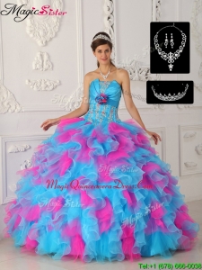 Perfect Multi Color Ball Gown Quinceanera Dresses with Appliques