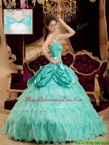 Plus Size Pick Ups and Ruffles Quinceanera Dresses with Strapless