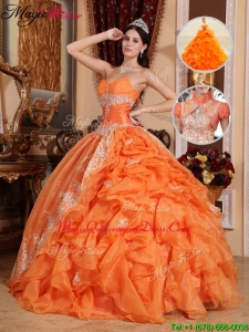 Pretty Orange Red Ball Gown Quinceanera Dresses with Beading