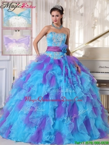 Pretty Strapless Beading and Appliques Quinceanera Gowns