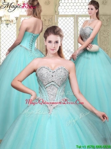 Modest Sweetheart Beading Quinceanera Gowns for Summer