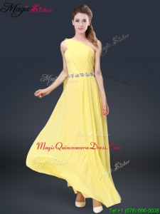 New Arrival One Shoulder Dama Dresses in Yellow for 2016