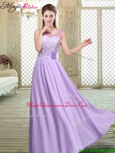 New Arrival Scoop Lace Dama Dresses in Lavender