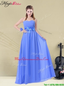 Hot Sale Sweetheart Dama Dresses with Ruching and Belt for 2016