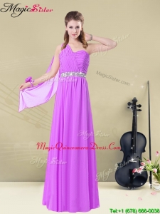 Low price One Shoulder Ruching Dama Quinceanera Dresses for Fall