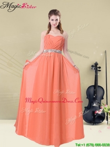Pretty Empire Sweetheart Dama Dresses with Ruching and Belt