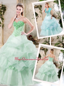 Cheap A Line Quinceanera Dresses with Hand Made Flowers