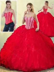 Latest Sweetheart Beading Quinceanera Dresses with Ruffles