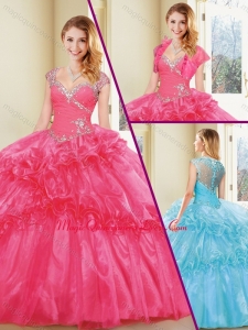 2016 New Arrivals Straps Quinceanera Dresses with Beading and Ruffles