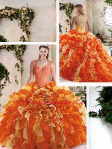 Cute Straps Quinceanera Dresses with Beading and Ruffles