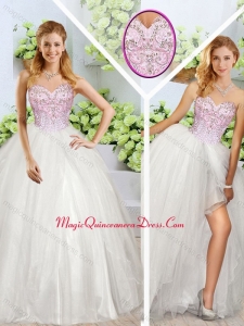 Cute Sweetheart Quinceanera Gowns with Beading and High Slit