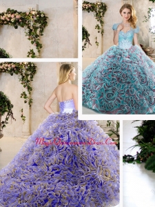 Fashionable Beading and Ruffles Sweet 16 Dresses in Blue