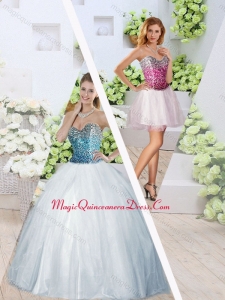 2016 Discount Sweetheart High Slit Detachable Quinceanera Dresses