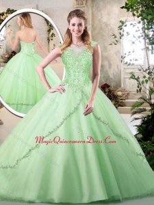 2016 Discount Sweetheart Quinceanera Dresses in Apple Green