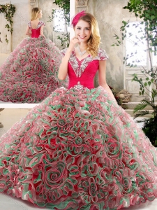 2016 Latest Brush Train 2016 Quinceanera Gowns in Multi Color