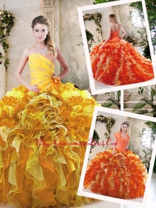 Beautiful Beading and Ruffles Quinceanera Dresses in Multi Color