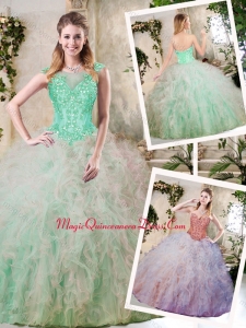 2016 Elegant Sweetheart Quinceanera Dresses with Appliques and Ruffles