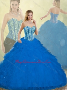 Fall Elegant Detachable Sweet 16 Dresses with Ruffles and Beading