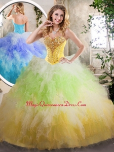 Luxurious Sweetheart Sweet Sixteen Dresses with Beading and Ruffles