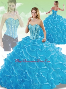 Perfect Sweetheart Detachable Quinceanera Dresses with Beading and Ruffles