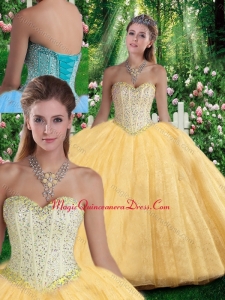 Simple Ball Gown Sweetheart Beading Quinceanera Gowns for Fall