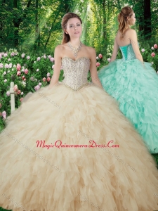 Discount Ball Gowns Beading and Ruffles Sweet 16 Dresses