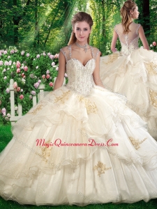Romantic Ball Gown Sweet 16 Dresses with Beading and Appliques