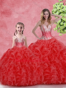 Cheap Ball Gown Sweetheart Princesita with Quinceanera Dresses with in Red