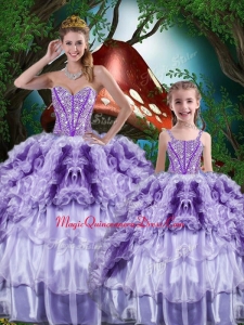 Luxurious Ball Gown Beading and Ruffles Princesita with Quinceanera Dress for 2016