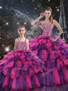 New Style Ball Gown Princesita with Quinceanera Dress with Beading and Ruffled Layers for Fall