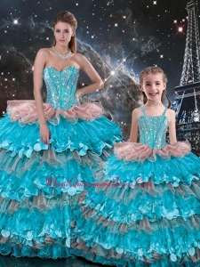 Wonderful Ball Gown Ruffled Layers Princesita with Quinceanera Dress for 2016