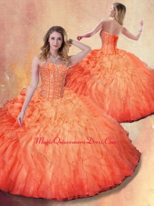 2016 Wonderful Ball Gown Quinceanera Dresses with Beading and Ruffles