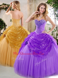 New Style Ball Gown Beading and Paillette Quinceanera Dresses for 2016